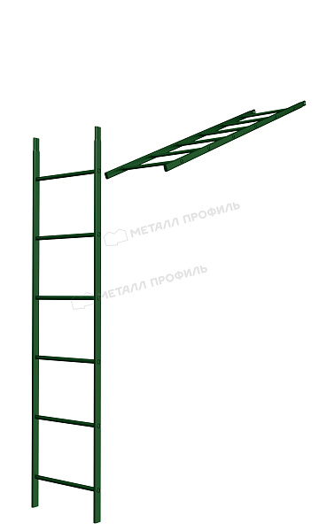 Лестница кровельная стеновая дл. 1860 мм без кронштейнов (6005) ― где купить в Грозном? В интернет-магазине Компании Металл Профиль!