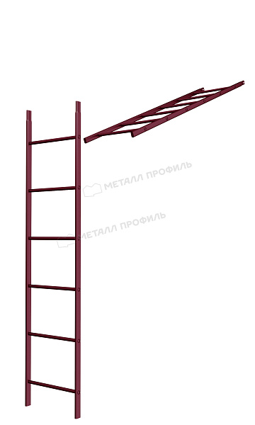 Лестница кровельная стеновая дл. 1860 мм без кронштейнов (3005) ― заказать в Компании Металл Профиль по доступным ценам.