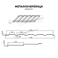 Металлочерепица МЕТАЛЛ ПРОФИЛЬ Монкатта-L NormanMP (ПЭ-01-8004-0.5)